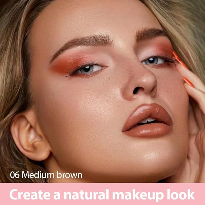 evpct 2Pcs Midium Brown Magic Microblading Dual-Ended Eyebrow Contouring Pen Brow Pencil, with 4 Brush Micro-Fork-Tips Applicator and Precise Brush-Tip Hair Like Stroke, Dual-ended Eyebrow Brush-VivaGrace Women