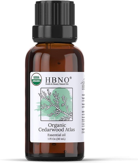 HBNO California Bottled Organic Cedarwood Essential Oil 1 fl oz (30ml) - USDA Certified Organic Cedarwood Essential Oil for Aromatherapy, Soap Making, DIY, Fragrances, Diffuser-VivaGrace Women