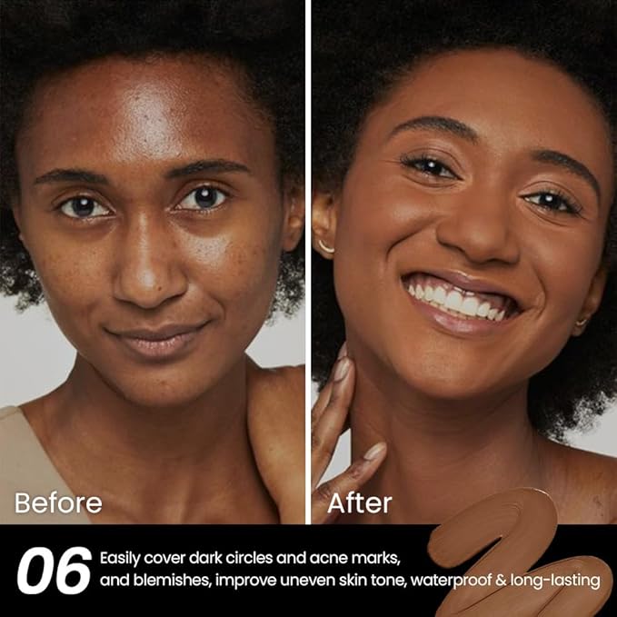 2 Pack Liquid Foundation Cream for Face Makeup,Durable Full Coverage Matte Concealer Make Up,Oil Control & Waterproof Base Primer -0.35+0.35 Fl.Oz (05+06#)-VivaGrace Women