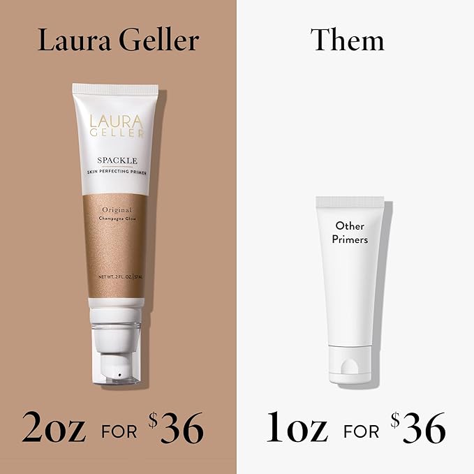 LAURA GELLER NEW YORK Spackle Primer - Champagne Glow - Super-Size 2 Fl Oz - Hyaluronic Acid Makeup Primer for Mature Skin-VivaGrace Women