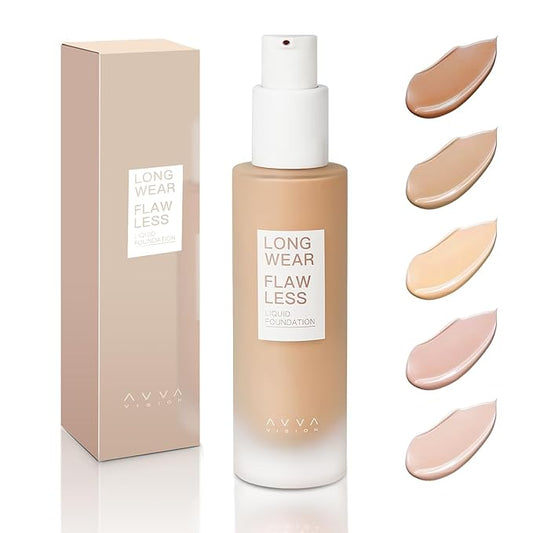 Liquid Foundation Makeup Natural True Skin Tone Full Coverage Concealer Flawless Complexion Blendable Longwear, 104, 1 fl. oz.-VivaGrace Women