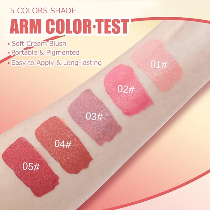 Velvet Liquid Blush, Natural Matte Finish Looking, Dewy Cheek Tint, Soft Cream Face Blush,Moisturizing Lightweight Blendable Feel,Long-Lasting 0.25 oz/7.5ml - 03#-VivaGrace Women