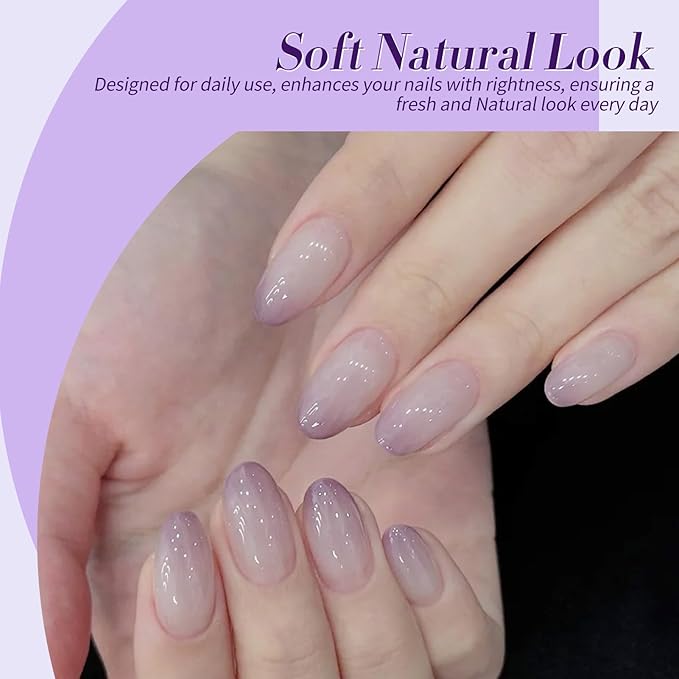 BORN PRETTY Jelly Purple Gel Nail Polish 6 Colors Purple Violets Colors Gel Polish Kit Soak Off Gel Nail Kit Collection Nail Art Gel Manicure Kit DIY at Home Salon Gifts-VivaGrace Women