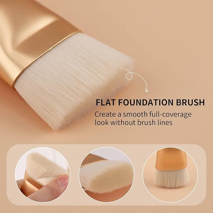 DUcare Contour Brush, Flat Top & Oval Head Face Contouring Brush For Blending & Buffing, Multi-Purpose Face Makeup Brushes for Liquid Foundation/Cream/Facial Mask-VivaGrace Women