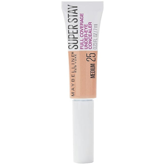 Maybelline New York Super Stay Super Stay Full Coverage, Brightening, Long Lasting, Under-eye Concealer Liquid Makeup Forup to 24H Wear, With Paddle Applicator, Medium, 0.23 fl. oz.-VivaGrace Women