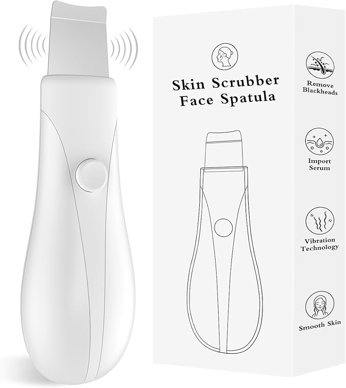 Skin Scrubber Face Spatula Skin Spatula Pore Cleaner Blackhead Remover Tools for Facial Deep Cleansing Skin Care Tool for Men and Women (White)-VivaGrace Women