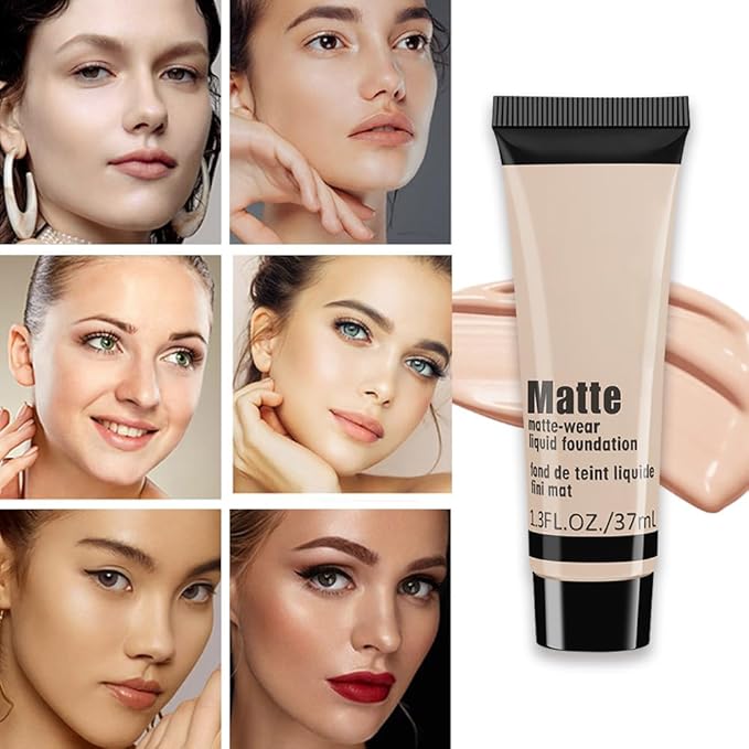 1 Pack Liquid Foundation Cream for Face Makeup,Durable Full Coverage Matte Concealer Make Up,Oil Control & Waterproof Base Primer -1 Fl.Oz-IVORY 6#-VivaGrace Women