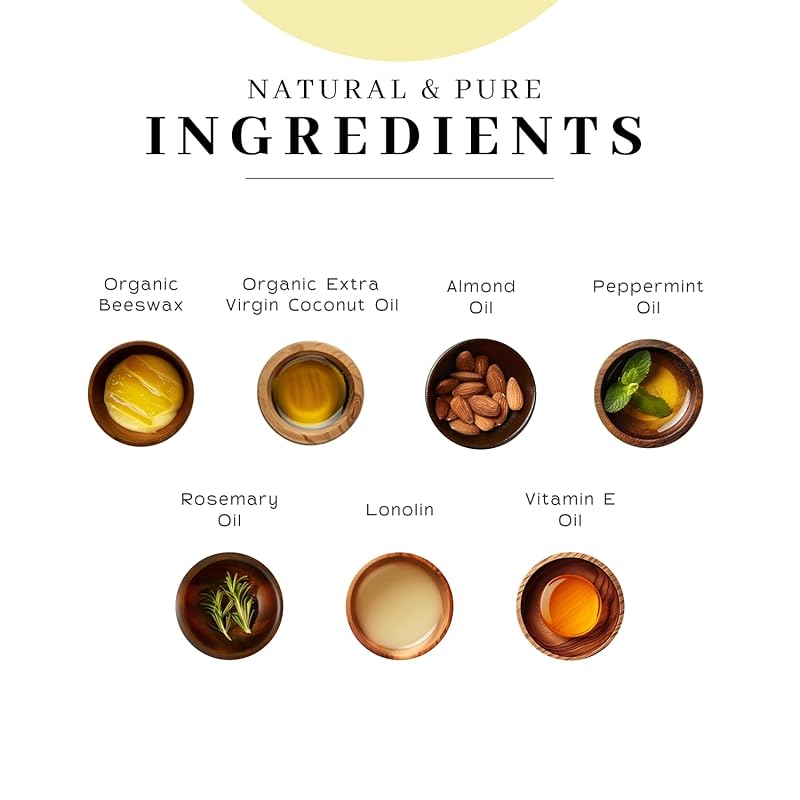 Vanman’s - Handmade Peppermint Beeswax Lip Balm (9 Pack) - Peppermint Lip Balm with Rosemary, Almond and Coconut Oil - Bee Balm with Vitamin E - Peppermint Balm Ideal for Dry Lips-VivaGrace Women