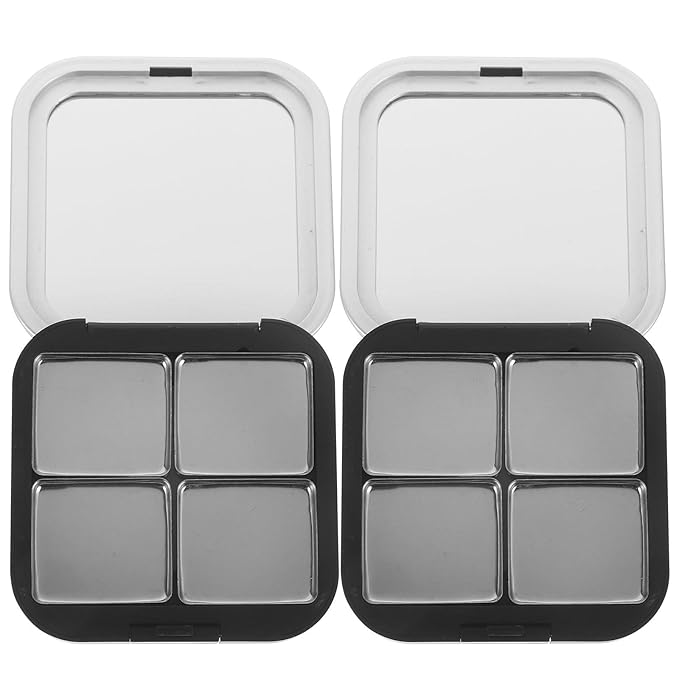 Blush Pallet Makeup 2pcs Empty Magnetic Eyeshadow Palette, Small Makeup Palette Lipstick Compact Containers Cosmetic Sample Storage Cases Makeup Plate for Foundation