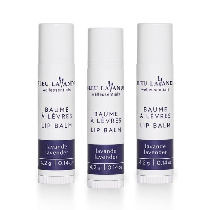 Bleu Lavande - Natural Lavender Lip Conditioner – Stick Lip Balm Repairs, Moisturizes & Protects - Soothes Chapped Lips & Restores Hydratation - Olive Oil & Shea Butter Base Lip Care - 4.2g - 3 Pack-VivaGrace Women