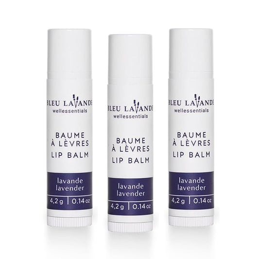 Bleu Lavande - Natural Lavender Lip Conditioner – Stick Lip Balm Repairs, Moisturizes & Protects - Soothes Chapped Lips & Restores Hydratation - Olive Oil & Shea Butter Base Lip Care - 4.2g - 3 Pack-VivaGrace Women