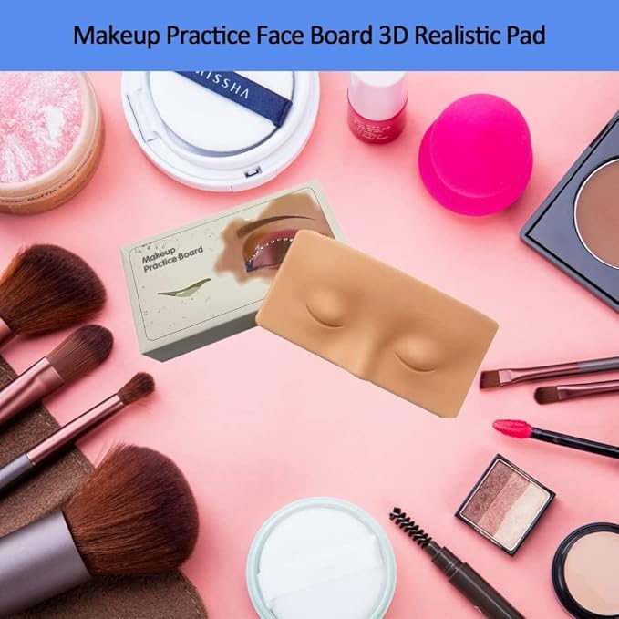 Makeup Practice Face, Makeup Practice Board, The Aid to Practicing Makeup, Silicone Makeup Mannequin Face Easy Makeup Apply and Removal for Professional Makeup Artists and-VivaGrace Women