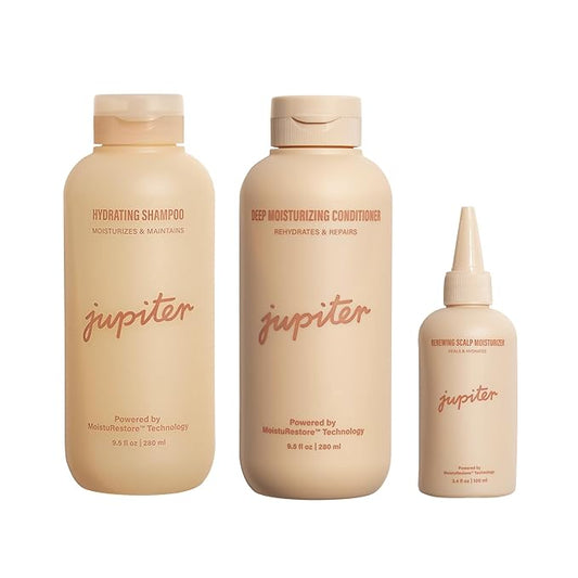 Jupiter Hydrating Shampoo, Deep Conditioner, & Scalp Moisturizer, Moisture Renewal Trio, Physician-Formulated for Dry, Itchy, Tight Scalp Care, Color-Safe, Sulfate-Free, Hydrating Scalp Solution-VivaGrace Women