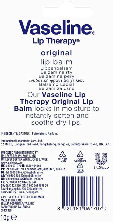 Vaseline Lip Therapy Lip Balm Tube, Advanced Healing, 0.35 oz-VivaGrace Women