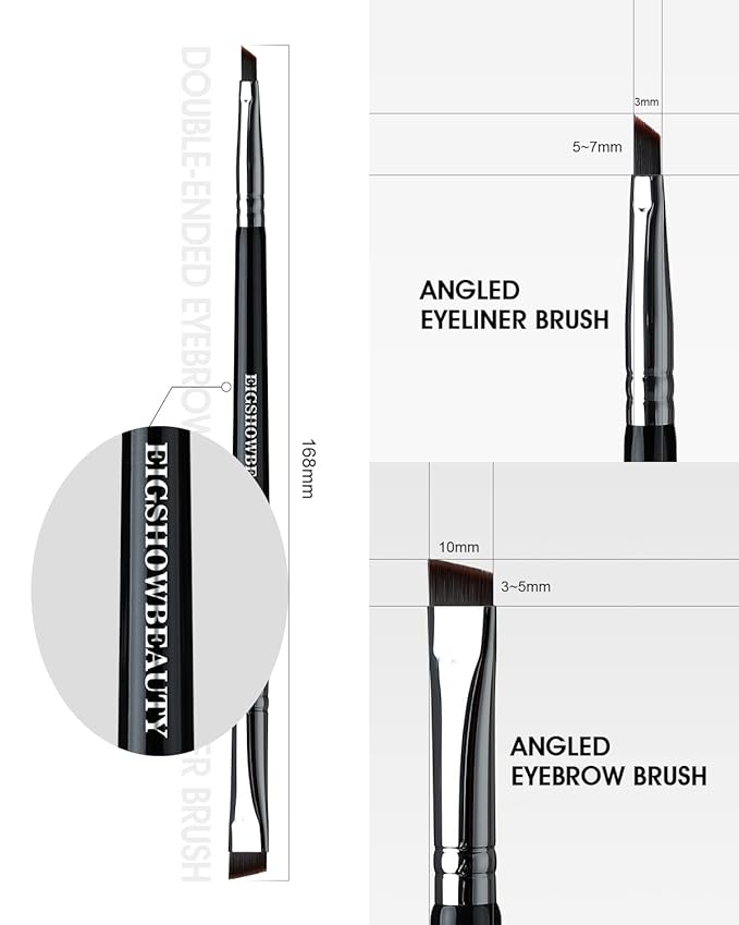 Eyebrow Brush & Eyeliner Brush, EigshowBeauty Double-Ended BrushesOne Brush For 2 Uses - Black (D104)-VivaGrace Women