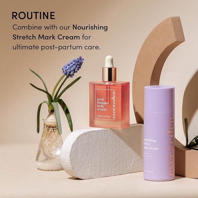 Evereden Petit Bouquet Belly Serum, 1.7 fl oz. | Clean & Vegan Women's Belly Oil for Pregnancy and Postpartum Maternity Skincare | Non-Toxic Stretch Mark Oil-VivaGrace Women