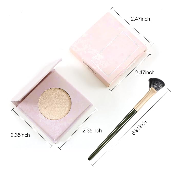 Erinde Face Highlighter Palette, Pearl Glossy Face Illuminator Palette, Natural Glow Finish, Shimmer Smooth Baked Highlighter Powder, Long-lasting Sparkling Highlighter Makeup, 03 Dawn Glow-VivaGrace Women