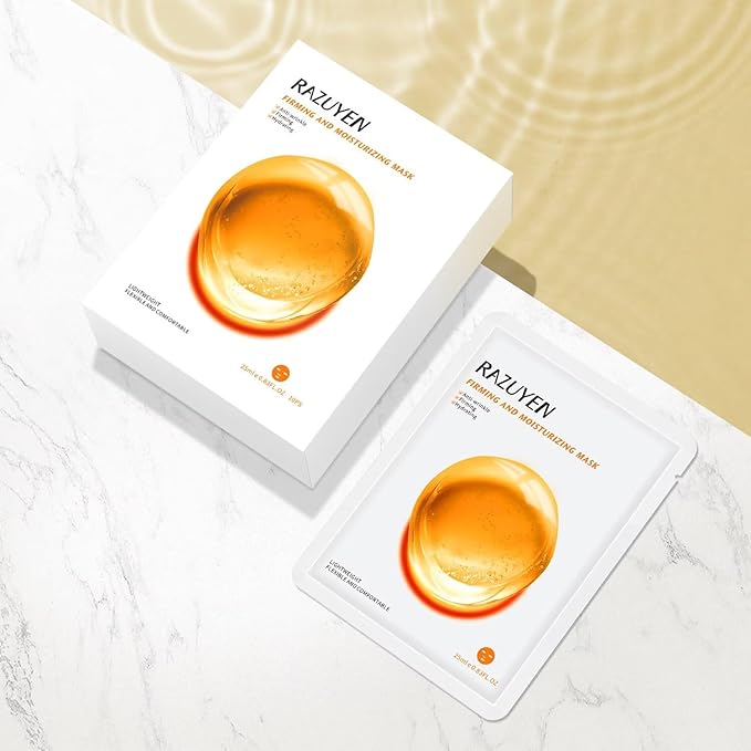 Firming and Moisturizing Sheet Face Masks ((Pack of 10)) with Hyaluronic Acid and Peptides, Reduce Fine Lines and Wrinkles, Hydrating & Anti-Aging Spa Face Mask, Facial Skin Care-VivaGrace Women