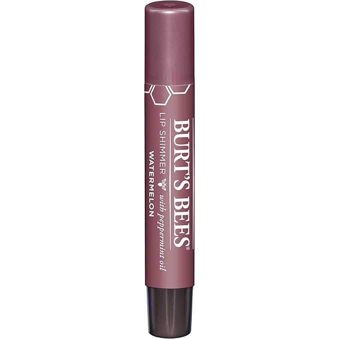 Burt's Bees Shimmer Lip Tint Easter Basket Stuffers, Tinted Lip Balm Stick, Moisturizing for All Day Hydration with Natural Origin Glowy Pigmented Finish & Buildable Color, Watermelon (4-Pack)-VivaGrace Women