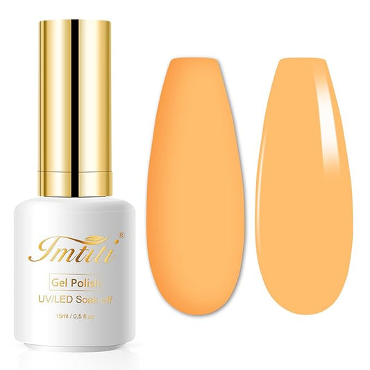 Imtiti Gel Nail Polish, 15ml Creme Yellow Color Gel Polish, Soak Off LED Nail Art Design Manicure Salon DIY at Home