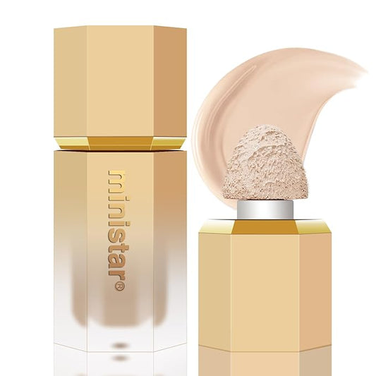 Liquid Concealer Makeup, Full Coverage Concealer, Cream Face Concealer with Cushion Applicator, Highly Pigmented, Natural-Looking, Hydrating, Waterproof Concealer (#06 Warm Love)-VivaGrace Women