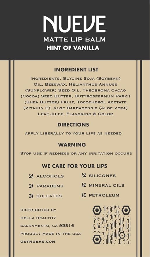 Lip Balm, Long-Lasting, Moisturizing Formula, Nourishing Lip Care, 100% Natural, Hint of Vanilla, Matte Finish (3)-VivaGrace Women