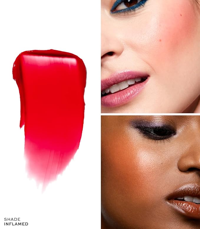 MAKE Beauty Heat Stroke Cream Blush Stick for Cheeks with Natural Hydrating Dewy Finish. Creamy Gel Blush Balm - Shade Inflamed, Coral Orange Cheek Tint-VivaGrace Women