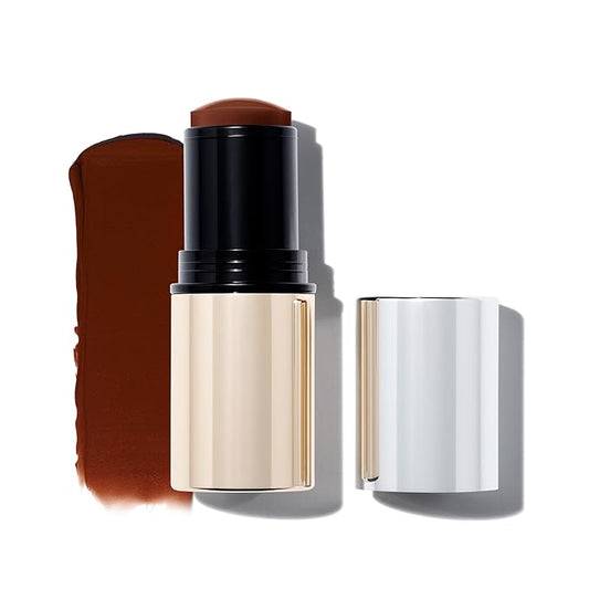 MAKE Beauty Heat Stroke Cream Blush Stick for Cheeks with Natural Hydrating Dewy Finish. Creamy Gel Blush Balm - Shade Baked, Deep Chocolate Brown Cheek Tint-VivaGrace Women