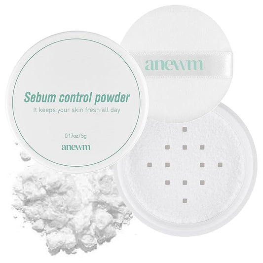 SAAT INSIGHT Anewm Sebum Control Drying Powder 5g - Oil Control Powder for Long-Lasting Clean Skin, Sebum Control Blotting Powder to Provide Transparent Makeup Finish, and Blur Fine Lines & Pores-VivaGrace Women