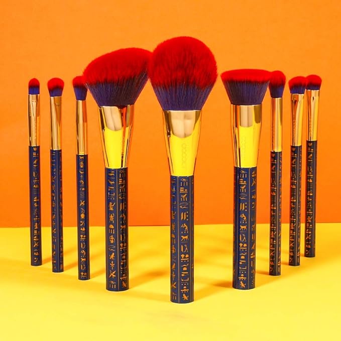 Docolor Makeup Brushes 19Pcs Makeup Brush Set Premium Gift Synthetic Powder Kabuki Foundation Contour Blush Concealer Eye Shadow Blending Liner Make Up Brush Kit, Ancient Egyptian Series-VivaGrace Women