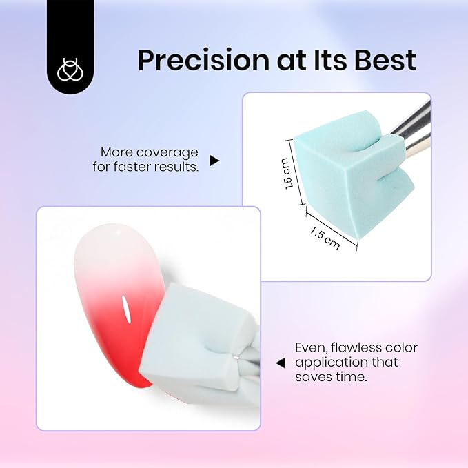 Beetles Gel Polish Soft Nail Sponges for Ombre, 88Pcs Large Size Nail Art Sponges With Grabbing Pen, Ombre Nail Brush to Creat Color Gradient Effect, Manicure Nail Art Tools for Nail Art Design-VivaGrace Women