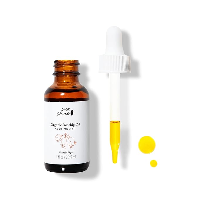 100% PURE Organic Rosehip Oil Moisturizer For Face, Body, Hair Hydrating Vitamins & Omega Fatty Acids Support Glowing, Plumped Up Youthful Skin - Natural Cold-Pressed Facial Radiance - Vegan - 1oz-VivaGrace Women