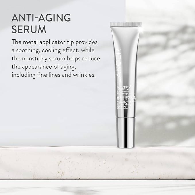 Lancer Skincare 3D Hyaluronic Eye Serum with Vitamin C Brightening Complex, Anti-Aging Eye Cream, 0.5 Fluid Ounces-VivaGrace Women