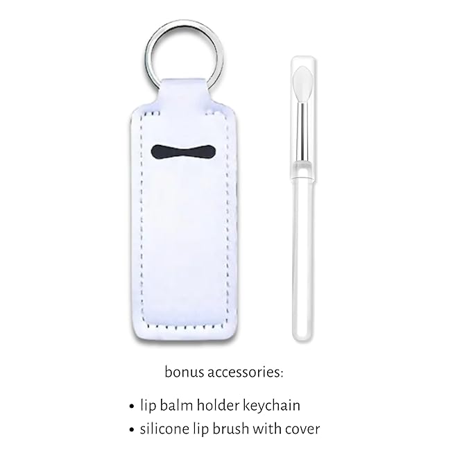 Set of 6 Medicated Lip Balms by Carmex: 3 Jars and 3 Tubes. Carmex Lip Balm Moisturizer, Trusted Relief for Dry, Chapped Lips. Bundled with Silicone Lip Brush and Lip Balm Holder Keychain (White)-VivaGrace Women