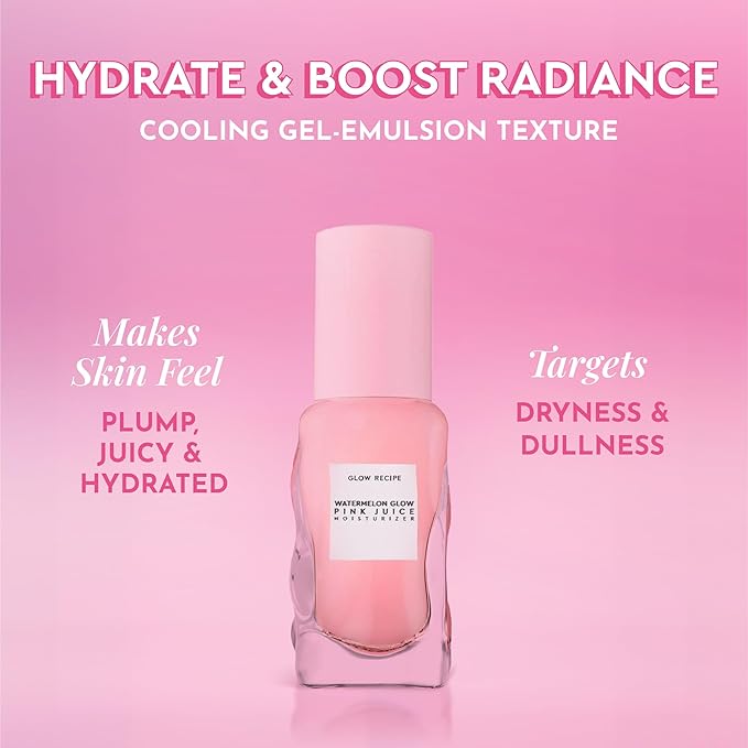 Glow Recipe Back to School Essentials Korean Skin Care Set - Watermelon Fine Mist, Dew Drops, PHA Facial Toner, Pink Juice Moisturizer, Strawberry Blur Drops, Glossy Balm & Compact Mirror (7 Count)-VivaGrace Women