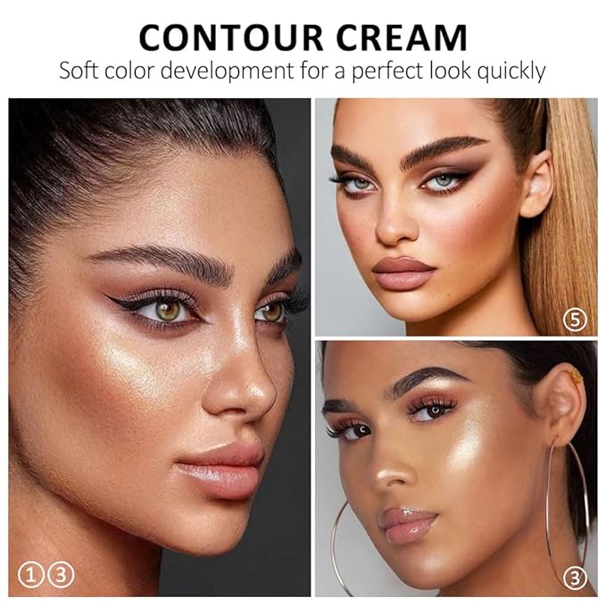 Professional Medium to DeepColor Correcting Cream Contour Concealer Highlight Palette, Dark Brown Gold Champange Full Coverage Makeup Palet for Correct Dark Circles,Scar, etc,Waterproof-6B-VivaGrace Women