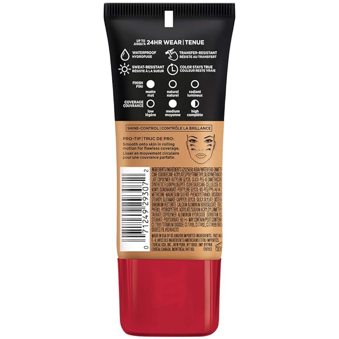 L'Oreal Paris Cosmetics Makeup Infallible Pro-Matte Liquid Longwear Foundation, Caramel Beige, 1 fl oz-VivaGrace Women