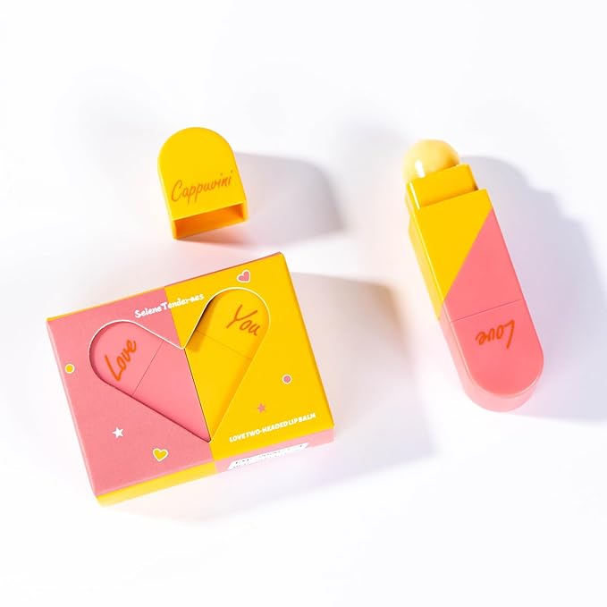 Heart Shaped Dual-use Deformable Lip Balm Stick - Honey,One end is colorless, while the other end is pink can be used as makeup, lipstick Peach. Repair, Keep Lips Moisturized, Gifts-VivaGrace Women
