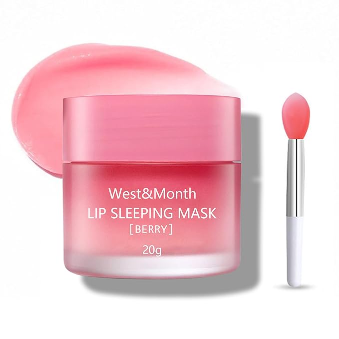 Lip Sleeping Mask,Night Repair Lip Mask,Hydrating & Prevention Dry and Cracked Lip Scrubs Exfoliator,Vitamin E Moisturizing Exfoliating Fade Lip Lines Lip Balm Jelly Lip Mask Lip (1 PCS)-VivaGrace Women