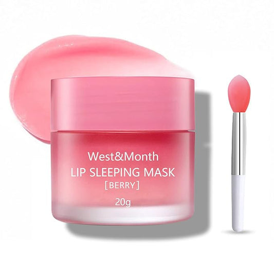 Lip Sleeping Mask,Night Repair Lip Mask,Hydrating & Prevention Dry and Cracked Lip Scrubs Exfoliator,Vitamin E Moisturizing Exfoliating Fade Lip Lines Lip Balm Jelly Lip Mask Lip (1 PCS)-VivaGrace Women