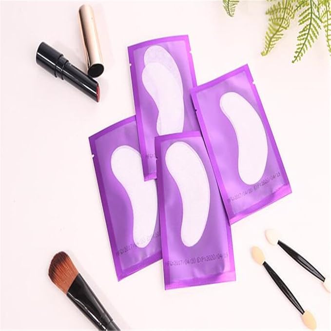 100 Pairs Set，Eye Gel Patches,Under Eye Pads Lint Free Lash Extension Eye Gel Patches for Eyelash Extension (purple)-VivaGrace Women
