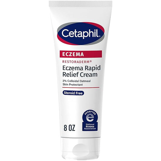 CETAPHIL ECZEMA RESTORADERM FLARE-UP RELIEF CREAM, For Eczema Prone Skin, 8 oz, Barrier Repair, 48 Hour Hydration, 2% Skin Protectant Colloidal Oatmeal, Steroid Free-VivaGrace Women