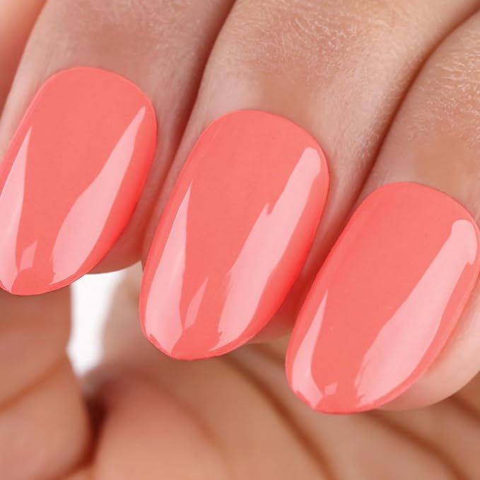 Imtiti Light Coral Gel Nail Polish, 0.5 Fl Oz Coral Orange Color Gel Polish forManicure Salon DIY Nail Art at Home, Gift for Women Girls Spring Summer Gel Polish