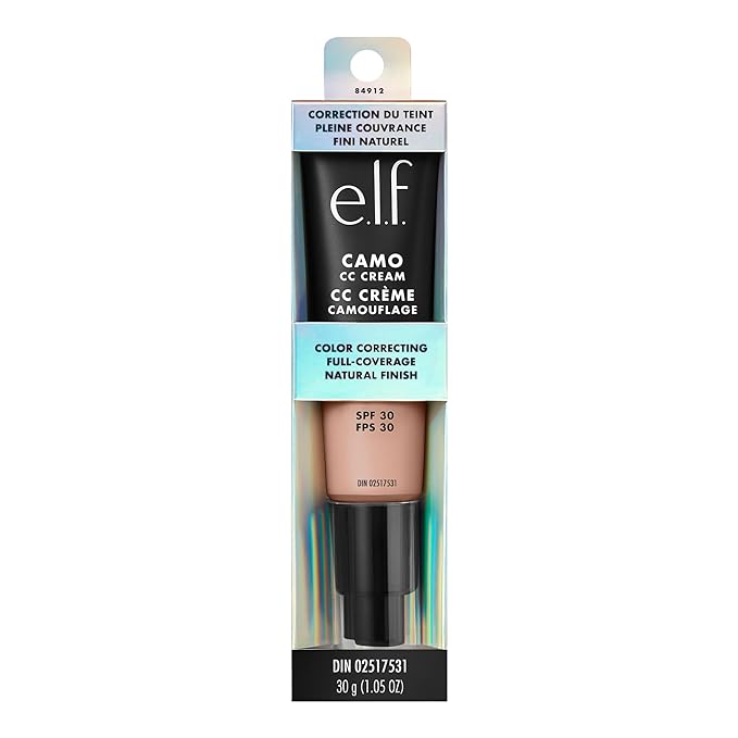 e.l.f. Camo CC Cream, Color Correcting Medium-To-Full Coverage Foundation with SPF 30, Fair 150 C, 1.05 Oz (30g)-VivaGrace Women