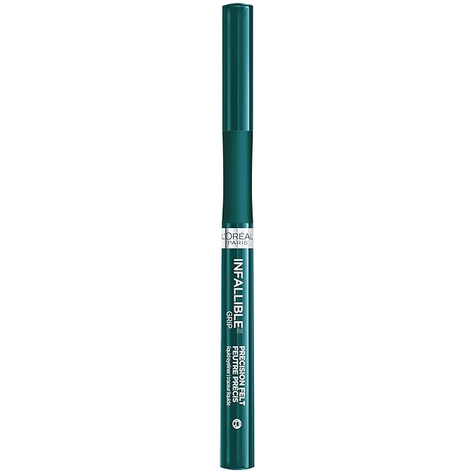 L'Oreal Paris Cosmetics Makeup Infallible Grip Precision Felt Eyeliner, Smudge Resistant, Long Lasting Waterproof Eyeliner, Green, Green, 0.03 fl oz