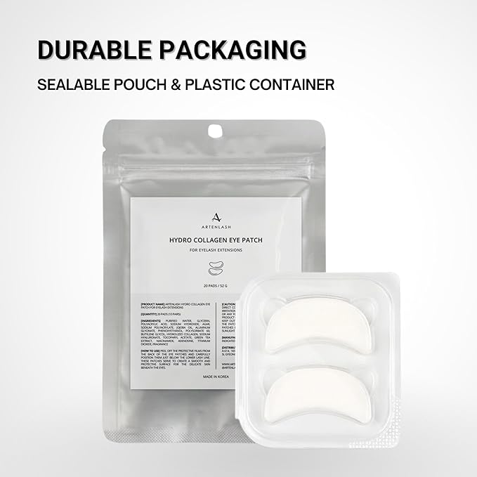 Hydro Collagen Gel Patch for Lash Extension, Under Eye Patch for Lash Lift, Lint Free, Made in Korea, 10 Pairs (20 Pads)-VivaGrace Women