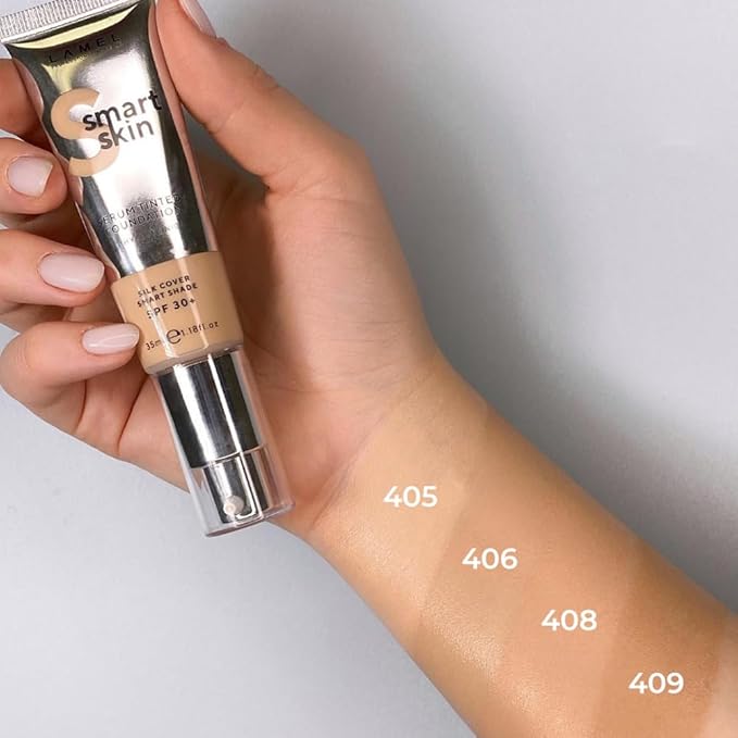 Lamel- Smart Skin Serum Tinted Foundation - 409 Deep Beige | Smoothens skin | Weightless texture| Blurs pores | All-day wear | 35ml-VivaGrace Women