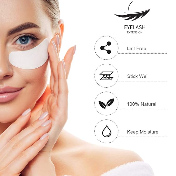 55 Pairs Set, Under Eye Hydrogel Pads, Professional Lint Free Eye Mask Eyelash Extension Gel Patches Kit for Adhesive Lash Beauty Tool (Pink)-VivaGrace Women