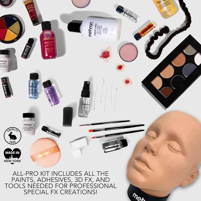 Mehron Makeup Special FX Set for Halloween, Horror, & Cosplay (Practice Head Included)-VivaGrace Women