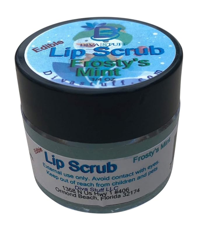 Diva Stuff Ultra Hydrating Lip Scrub for Soft Lips, Gentle Exfoliation, Moisturizer & Conditioner, Frosty's Mint – ¼ oz (Made in the USA)-VivaGrace Women